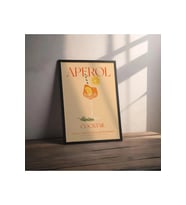 Dekoratif Çerçevesiz Poster Minimalist Aperol Kokteyl İllüstrasyonu