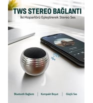 Mini Kablosuz Hoparlör Derin Bas Tws Bağlantı Şarjlı Model Yeni Nesil