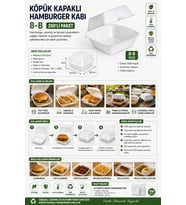 Köpük Kapaklı Hamburger Kabı 8-B 250'li