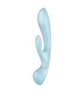 3 Güçlü Motorlu Titreşimli Satisfyer Triple Oh Light Blue G-Spot Rabbit Vibratör