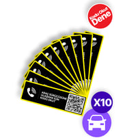 MEO 10'lu Paket - Numarasız Numaratör - İçten Yapıştırma QR Kod - Araç İçi Park Telefon Numarası (Yatay Etiket)