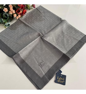 Levidor Premium Monogram Eşarp Gri-Antrasit GX0220