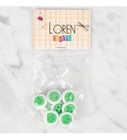Loren Crafts 8 li Yeşil Gülen Yüz Düğme - 638