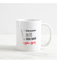 Kişiye Özel Öğretmen Beyaz Kupa Bardak (1. Tasarım)