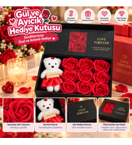 Güllü Ayıcıklı Hediye Kutusu