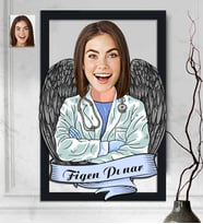 Kişiye Özel 3D  Ahşap Tablo Doktor Kadın 30x40 -10