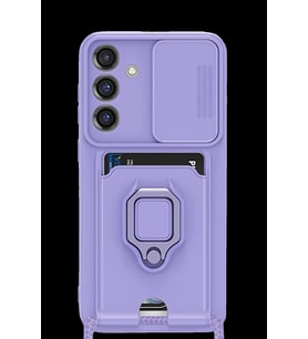 Pilelistore   Samsung Galaxy S25 Plus Kılıf Zuma Kartvizitli Yüzüklü Silikon - Lila