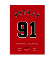 Dennis Rodman Forma Kanvas Tablo 40x55cm NBA Chicago Bulls Jersey