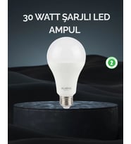 Şarjlı Led Ampul 30 Watt Soğuk Beyaz