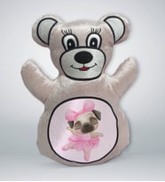 BK Gift Tatlı Köpek Tasarımlı Krem Ayıcık Yastık-2