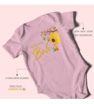 Halasının Balı Baskılı Bebek Zıbını – Çıtçıtlı Body 8 Renk  %100 Pamuk Kısa Kol (Koyu Pembe)