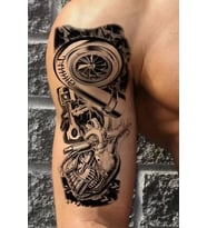Caş Dekorasyon Makina Figürlü Geçici Dövme Tattoo