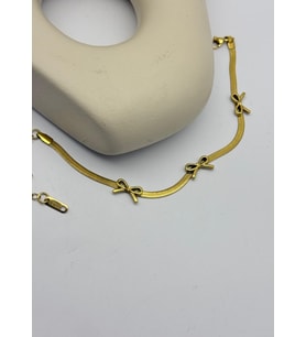 Çelik Gold Fiyonk İtalyan Bileklik - 26blk09