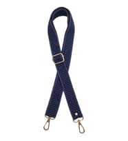 Angel Çanta Aksesuar 120x3 cm Polyester Kolon Çanta Sapı Lacivert Renk Light Gold Metalli