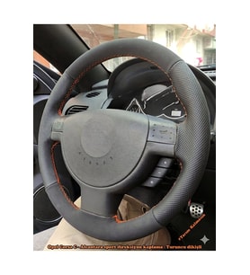 OPEL CORSA C COMBO ARACA ÖZEL DİREKSİYON KILIFI TURUNCU İPLİ