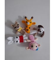 Hayvan Figürlü Parmak Kuklası Takımı Amigurumi Organik Oyuncak