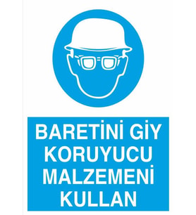 Baretini Giy Uyarı Levhası 50x70cm (Karışık)