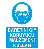 Baretini Giy Uyarı Levhası 50x70cm (Karışık)