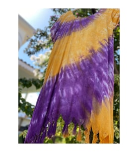 Kadın Batik Desen Kloş Plaj Elbisesi