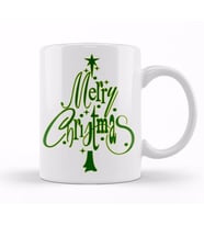 Yılbaşı Yeni Yıl Konseptli Merry Christmas Tree Kupa Bardak Porselen