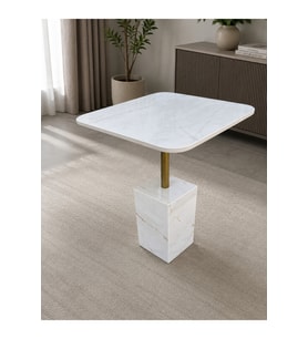 Porselen Sehpa Gold Metal Detaylı