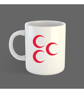 Üç Hilal Beyaz Bardak Kupa