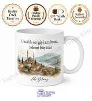 Gurbetçiye Hediye Kişiye Özel Baskılı Kupa Bardak Yurt Dışı Hatıra