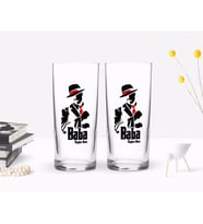 BK Gift Kişiye Özel Renkli Baskılı Godfather Baba Tasarımlı İkili Rakı Bardağı Seti-18 (Beyaz)