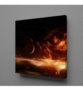 UZAYDAKİ GEZEGENLER TEMALI KANVAS TABLO 180x180cm
