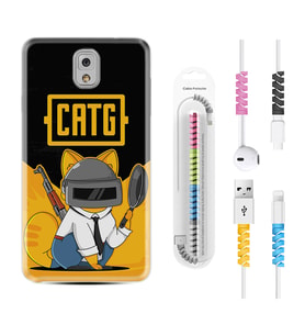 Samsung Note 3 4 5 8 9 20 Ultra 10 Lite Kılıf Kablo Koruma Spiral Silikon Cat G 1677