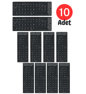 MN6 MF01 Türkçe F Klavye Etiketi-Kaliteli Pvc-10 Adet-Türkçe F Klavye Sticker
