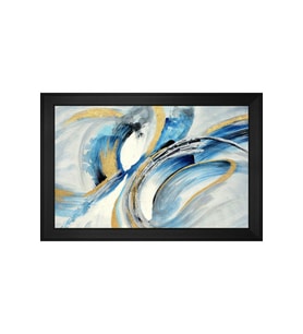 Soyut Şekiller Motifli Kanvas Tablo 80 x 110 cm Siyah Çerçeve