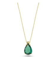 Peridot Damla Taşlı Kolye DML8 (Altın)