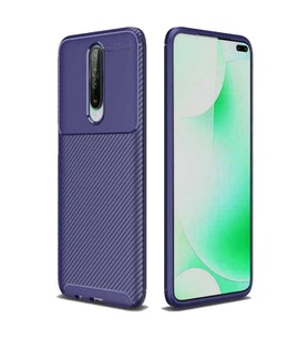 Xiaomi Redmi K30 Karbon Desenli Negro Silikon Kılıf (Lacivert)