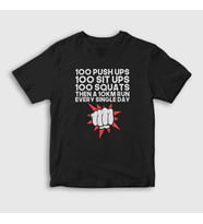 Presmono Unisex Çocuk Siyah Workout Anime One Punch Man T-Shirt 240912tt