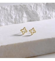 14 Ayar Altın Noktalı Sade Küpe 0,89 gr