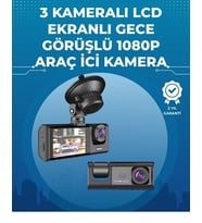 Gece Görüşlü 3'lü Araç Kamerası – Geri Görüş Destekli, 170° Geniş Açı