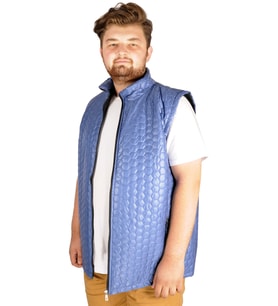 Mode XL Büyük Beden Erkek Yelek Basic Hexagon 21601 İndigo