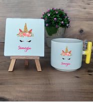 Unicorn Hediye Seti Kupa Bardak T Kulplu ve Dekoratif Taş Arkadaşa Kız Kardeşe Hediye (Model 5)