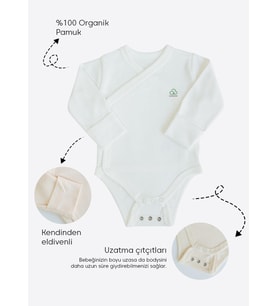 Organik New Basic Uzayan Kruvaze Uzun Kol Body Ekru