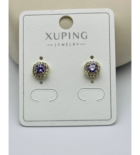Xuping Gold Mor Taşlı Mini Küpe - 25-xpkp233