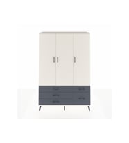 Hyperion Dolap 5 Raflı 5 Çekmeceli Tek Askılı 132x44x195 Aytaşı-Aytaşı/Antrasit