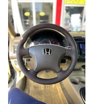 Honda VTEC 2 Kasaya Uyumlu Araca Özel Direksiyon Kılıfı Kahverengi Deri Kahve ipli