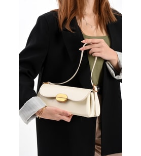 Noir Gold Tokalı Kadın Omuz Çantası BP-4857O (Krem)