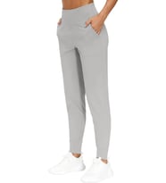 Kadın Yüksek Bel Yoga Koşu Egzersiz Joggers Hafif Eşofman Altı JOGER-EŞOFMAN (Gri)