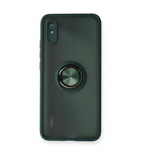 Xiaomi Redmi 9a Kılıf Montreal Yüzüklü Silikon Kapak - Yeşil