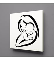 BEBEĞİNE SARILAN ANNE KANVAS TABLO 30x30cm (Karışık)