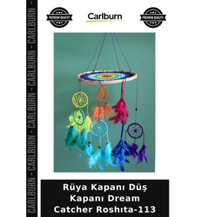 Özel Üretim Dekoratif Hediyelik Duvar Süsü Bohem Rüya Kapanı Düş Kapanı Dream Catcher Roshıta-113