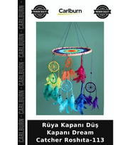 Özel Üretim Dekoratif Hediyelik Duvar Süsü Bohem Rüya Kapanı Düş Kapanı Dream Catcher Roshıta-113