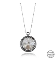 Swarovski Crystal Taşlı Çerçeveli Gümüş Kadın Kolye